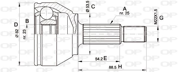 OPEN PARTS Liigendlaager, veovõll CVJ5344.10